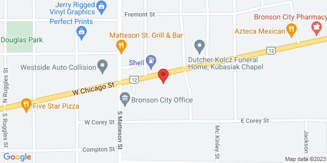 220 E Chicago St, Bronson, Michigan, MI, 49028-9998 Map