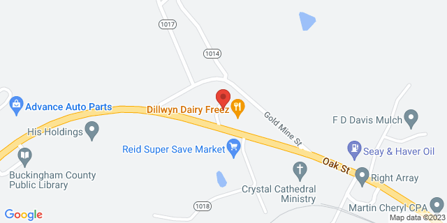 16625 Oak St, Dillwyn, Virginia, VA, 23936-9998 Map