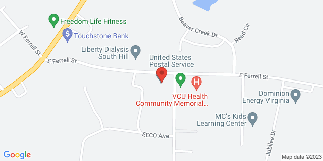 216 E Ferrell St, South Hill, Virginia, VA, 23970-9998 Map