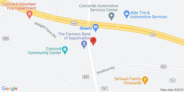 10275 Village Hwy, Concord, Virginia, VA, 24538-9998 Map