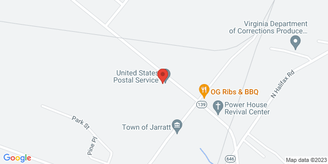 215 Jarratt Ave, Jarratt, Virginia, VA, 23867-9998 Map