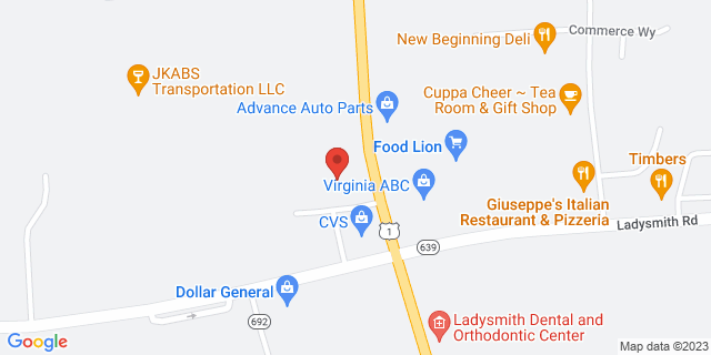 18014 Jefferson Davis Hwy, Ladysmith, Virginia, VA, 22501-9998 Map