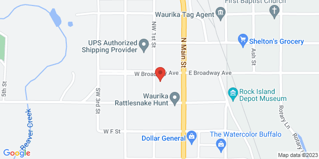 121 W Broadway Ave, Waurika, Oklahoma, OK, 73573-9998 Map