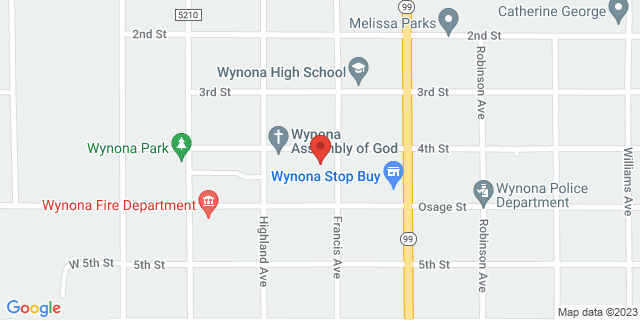 202 W 4Th St, Wynona, Oklahoma, OK, 74084-9998 Map