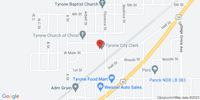 104 W Main St, Tyrone, Oklahoma, OK, 73951-9802 Map