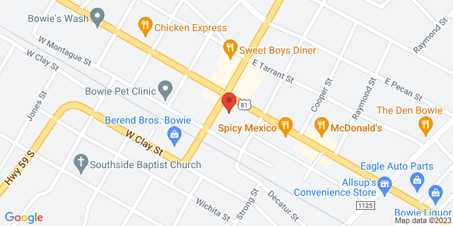 113 N Mason St, Bowie, Texas, TX, 76230-9998 Map