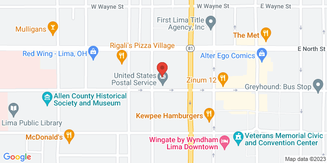 350 W High St, Lima, Ohio, OH, 45801-9998 Map