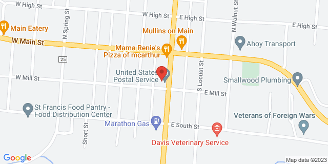 117 S Market St, Mc Arthur, Ohio, OH, 45651-1274 Map