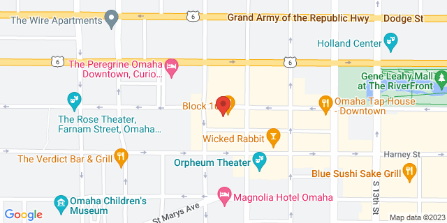 1617 Farnam St, Omaha, Nebraska, NE, 68102-2101 Map