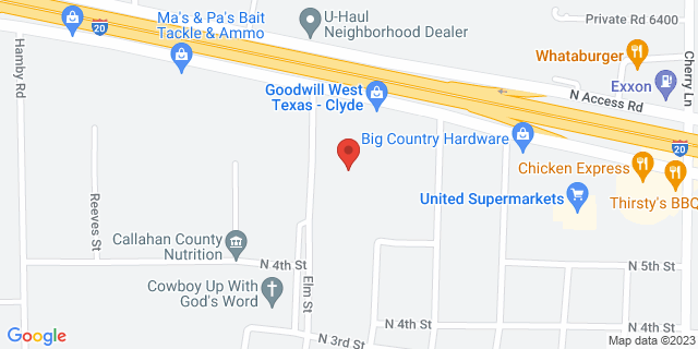 615 Elm St, Clyde, Texas, TX, 79510-9998 Map