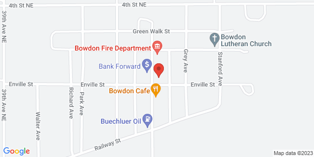 212 Warrington Ave, Bowdon, North Dakota, ND, 58418-9998 Map