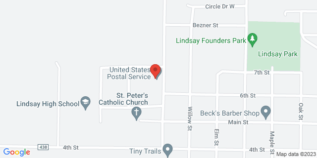 625 N Ash St, Lindsay, Texas, TX, 76250-9998 Map