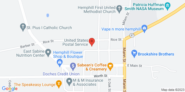 255 N Texas St, Hemphill, Texas, TX, 75948-9998 Map