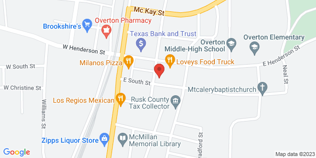 115 S Rusk St, Overton, Texas, TX, 75684-9998 Map