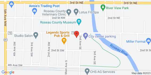 114 Center St E, Roseau, Minnesota, MN, 56751-9998 Map