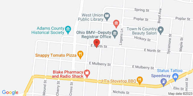 117 E North St, West Union, Ohio, OH, 45693-1099 Map