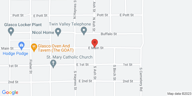 101 E Main St, Glasco, Kansas, KS, 67445-9998 Map