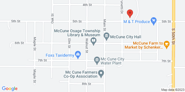 601 Main St, Mc Cune, Kansas, KS, 66753-9998 Map