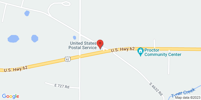 100 Highway 62, Proctor, Oklahoma, OK, 74457-9998 Map