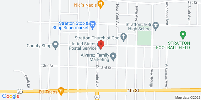 313 Colorado Ave, Stratton, Colorado, CO, 80836-9998 Map