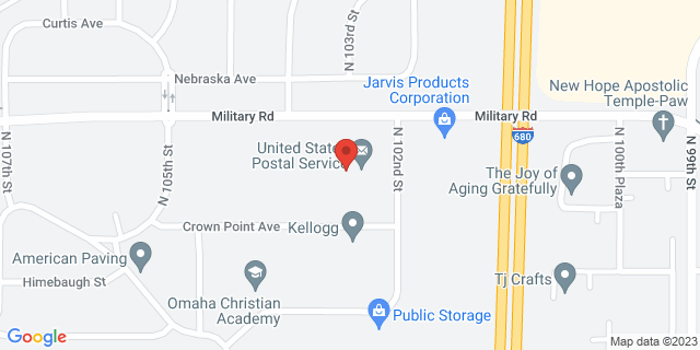 6012 N 102Nd St, Omaha, Nebraska, NE, 68134-9998 Map