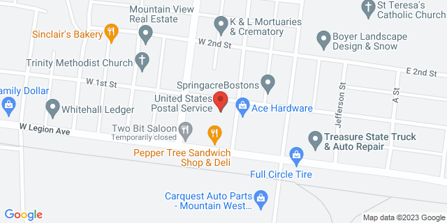 15 N Main St, Whitehall, Montana, MT, 59759-9998 Map