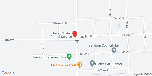 405 4Th St, Sanborn, North Dakota, ND, 58480-9998 Map